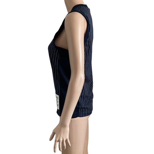 Zoo York Tank Top Y2K Unbreakable Boys Med 12 14 Spellout Blue White Striped - Picture 6 of 8