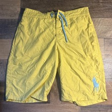 Polo Ralph Lauren Boys Swimshorts Large 14-16 Active Wear Yellow Drawstring Suit