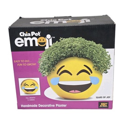 BRAND NEW Chia Pet - Tears Of Joy Emoji  Handmade Decorative Pottery Planter NEW