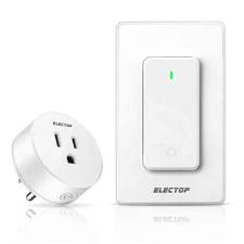 Remote Control Outlet, ELECTOP 15A/1500W Wireless Wall Mounted Power Switch, ...