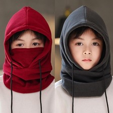 Winter Fleece Kids Balaclava Hat Outdoor Windproof Cycling Cap for Children Boy