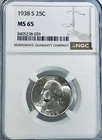 1938 S Washington Quarter NGC MS65
