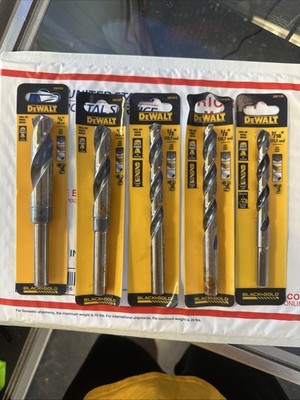 DEWALT  3/4'' - 7-6 Black  1/2'' Shank Twist Drill Bit Metal Wood New LOT OF  FIVE
