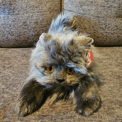 TY Classic Beanie Babies - Smokey Persian Grey Cat Plush / Soft Toy Vintage Rare
