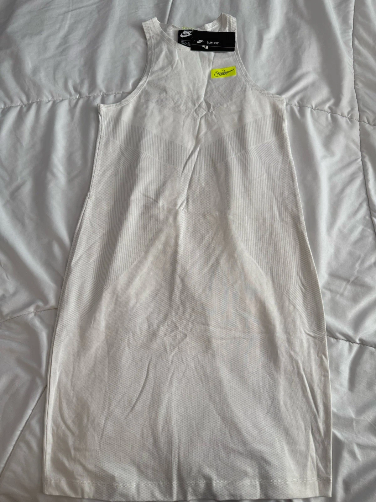 OFF WHITE Abito Nike donna abbigliamento sportivo crociera logo lounge Summit DC2797 121 bianco sporco XS