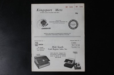 Kingsport Mets Baseball Program No 7153 New York Mets Affiliate Vintage Sports