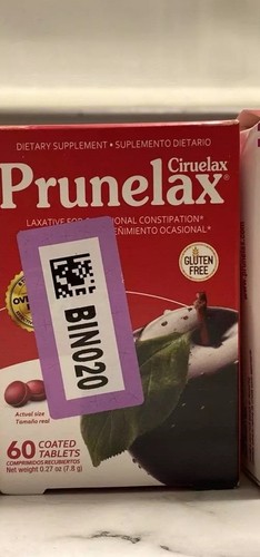 Prunelax Ciruelax Minitabs Natural Laxative Dietary Supplement Tablets 60Ct
