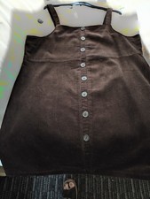 Beautiful Brown Cordroy Pinafore Dress Size XL/TG