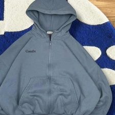 Comfrt Blue Zip Up Comfy Essential Hoodie XS