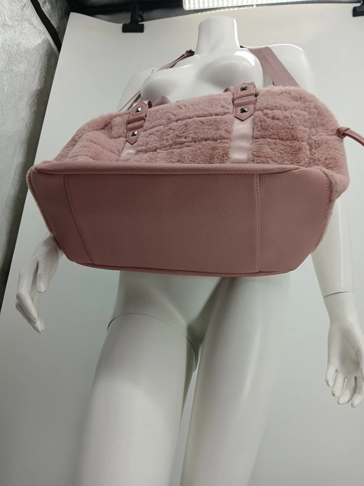 Bolso de Mano CYNTHIA ROWLEY Piel Sintética Cosido Mediano Lona Rosa Mujer Conejito de Nieve Foto 2 de 4