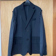 Sacai 24SS Nylon Tailored Suiting Jacket, Striped Sleeves, Size 1, Used