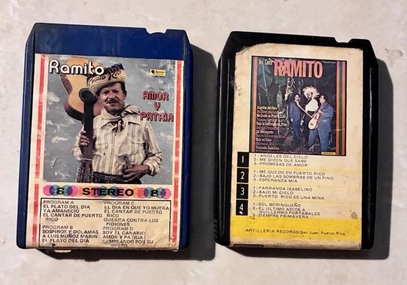 2 Ramito 8 Track Cartridge Tapes - Amor y Patria & Asi Canta - Artilleria 