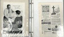 1950's Lot of 34 Print Advertisements in Binder - Mausoleums, Religious...