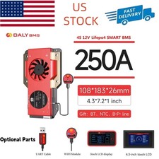 Daly Smart BMS LiFePo4 4S 12V 250A BMS with NTC Bluetooth LCD Display lot US