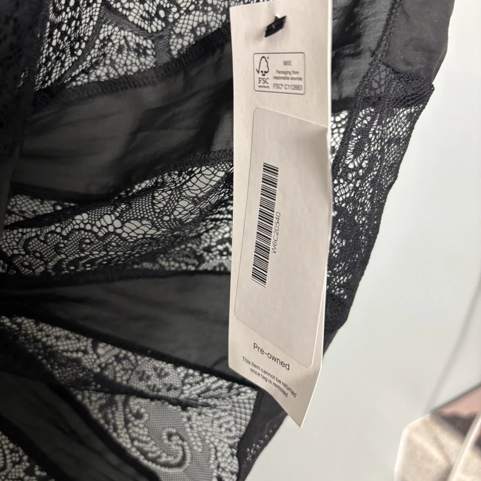 CLU Women’s Black Lace Top Shirt Medium Made In USA RealReal Designer - Image 3 of 4