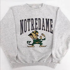 Vintage Notre Dame Fighting Irish Sweatshirt Ash Gildan Crewneck