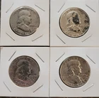 Lot of 4 Franklin Half Dollars 90% Silver lot#3
