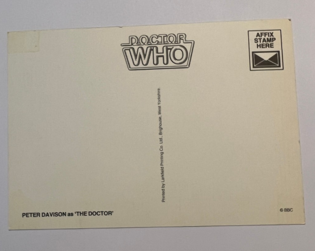 Vintage Doctor Who Postcard Peter Davison as The 5th Doctor