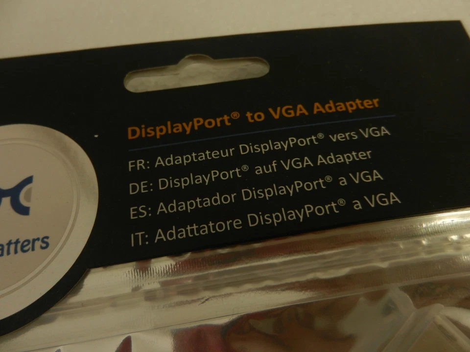 LOTE 3X - Adaptador DisplayPort a VGA - El cable importa DORADO Foto 2 de 3