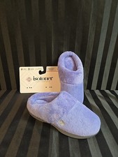 Isotoner Women's US 7.5-8 Medium Clog Memory Foam Slippers Purple No Box