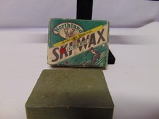 vintage original Northland Green Ski Wax in silver box speed wax 3" x 2 1/2"