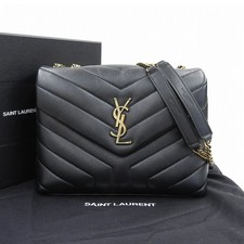 Bolso de Hombro SAINT LAURENT PARIS Lulu Pequeño 494699 Cuero Negro Unisex #TYB520