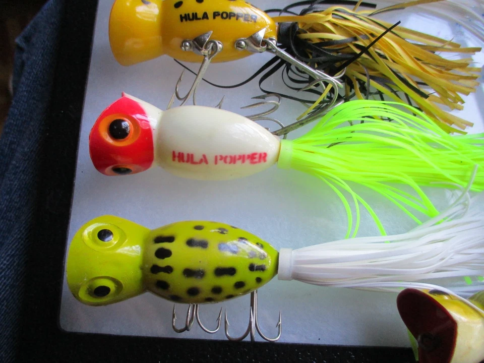 Lote de (10) Fred Arbogast Hula Poppers (8) 1/2 oz. (1) 1/4 oz. (1) 1/8 oz. Foto 3 de 4