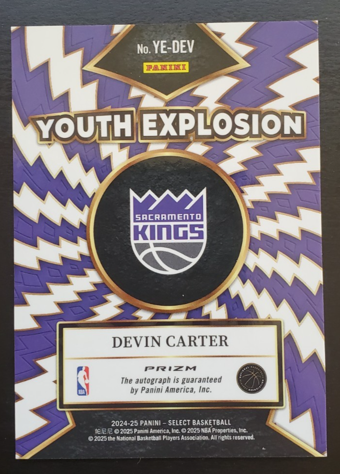 2024-25 Panini Select Devin Carter Youth Explosion Silver Prizm