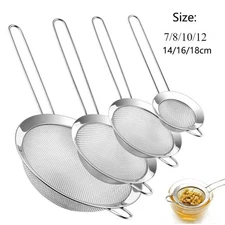 3 Stainless Steel Wire Fine Mesh Oil Strainer Flour Colander Sieve