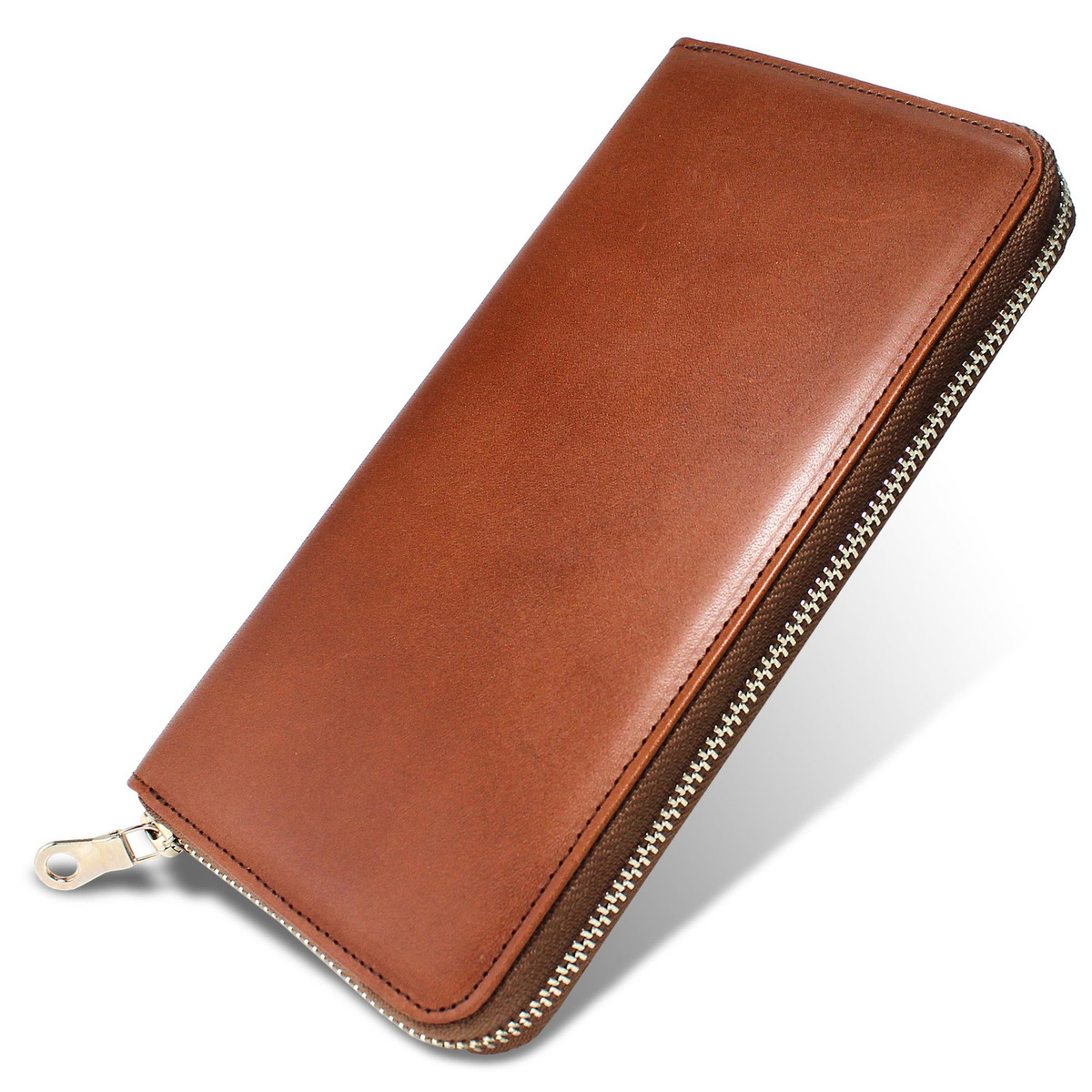 Amazon.com: Tochigi Leather Round Zip Mini Wallet Brown