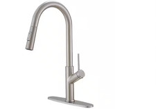 BWE Single Handle Pull Down Sprayer Kitchen Faucet in Brushed Nickel