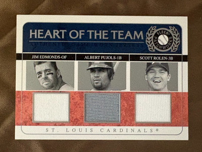 2005 Fleer Patchworks Heart Of The Team  Albert Pujols jim Edmonds Rolen /199