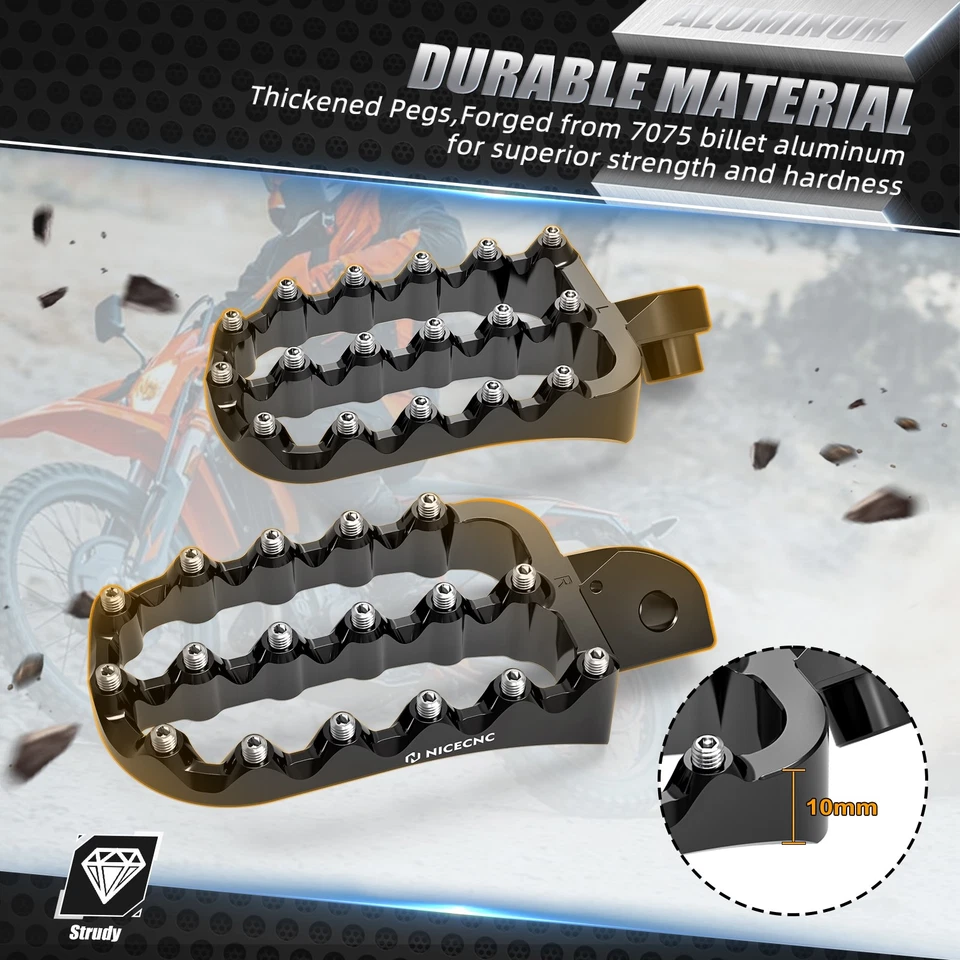 NICECNC estriberas ajustables 360° reposapiés de aluminio para Kawasaki KLR650 1987-2024 Foto 4 de 4