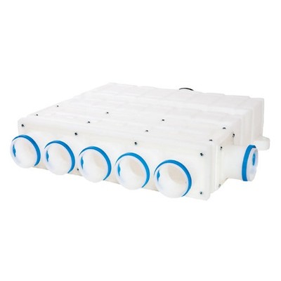 Verteilerbox - 75-125-W */** Rohranschluss DN 125 Abgänge 5 + 1 Stutzen DN 75 -