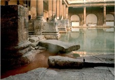 BATH, ENGLAND, GREAT ROMAN BATH, DIVING STONE, FIRST CENT Postcard