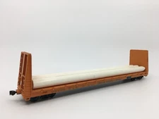 HO Roundhouse Longview Portland & Northern 60’ Bulkhead Flat Car LPN #61050