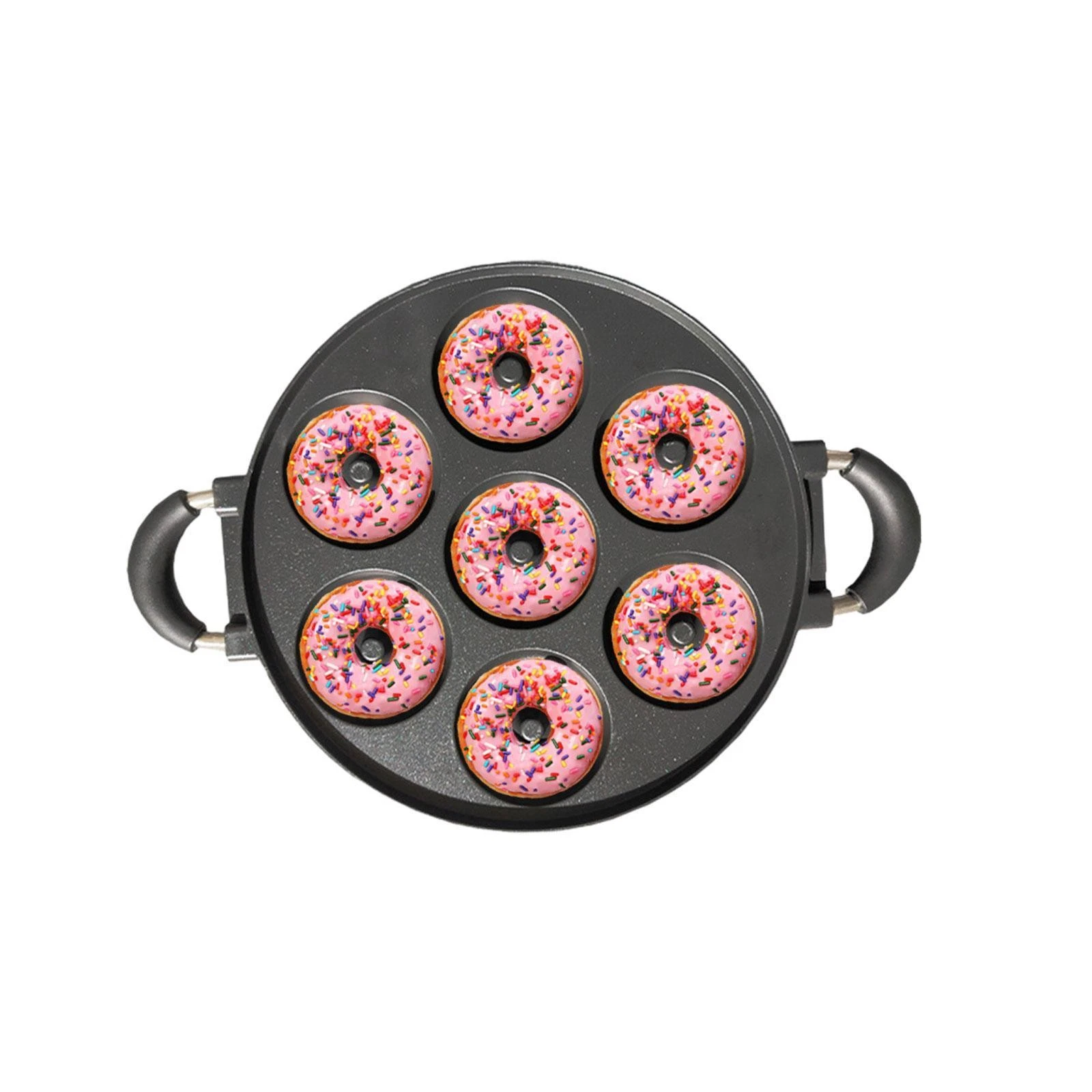 Donut Baking Pan Donut Maker Pan Fits Stovetop Anti Scald with Handles Breakfast