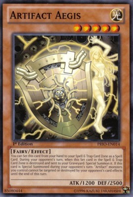 Artifact Aegis - PRIO-EN014 - Common - 1st Edition - Moderately Played