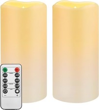 3" X 6" Outdoor Waterproof Flameless Candles, Battery Operated Candles with Remo