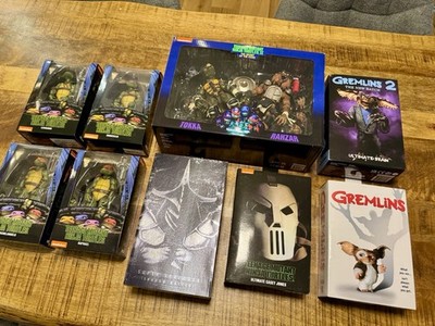 Neca Figuren  Turtles TMNT Gremlins, Tokka Razhar, Leonardo, Raphael, Gizmo, usw