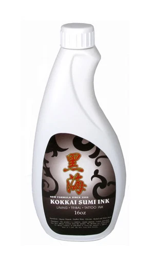 KOKKAI SUMI DARK LINING SHADING TRIBAL BLACK INK Japanese Tattoo Supply 16-oz