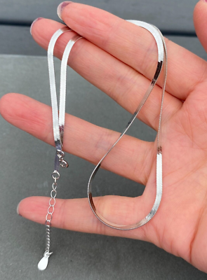 4mm Flat Snake chain 925 sterling silver, real silver