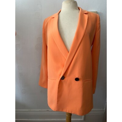 Mural womens single button double breasted orange blazer XS