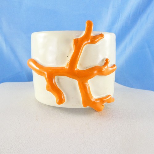 Vintage KJL Bracelet Chunky Wide Coral Branch Creamy Color Bangle Kenneth J Lane - Picture 2 of 19