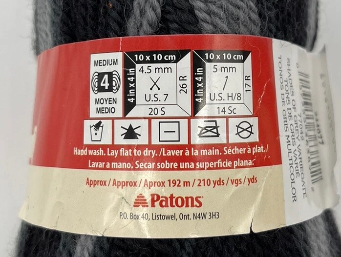 Hilo de lana clásico Patons "Shades of Grey" 1 madeja #1631 Foto 2 de 3