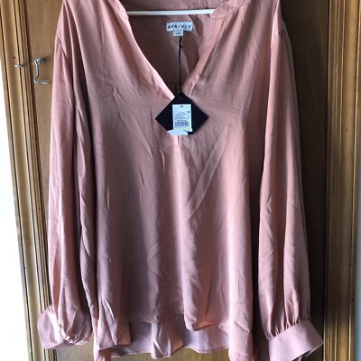 Ava & Viv 4x Womens Blouse Top Nwt Dusty Peach