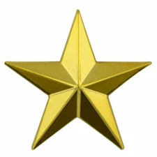 PinMart's Military 3D 5 Point Gold Star Lapel Pin
