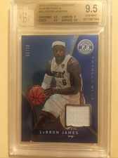 2012-13 LeBron James TOTALLY CERTIFIED BLUE MATERIALS 1/99 #36 BGS 9.5 W/Subs