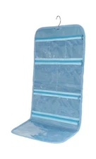 Foldable Clear Hanging Travel Toiletry Bag Cosmetic Organiser Storage Blue