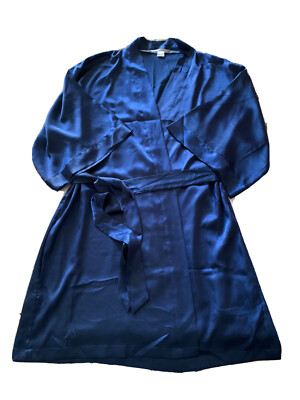 VICTORIA’S SECRET Blue Satin Robe Size S/M EUC | eBay
